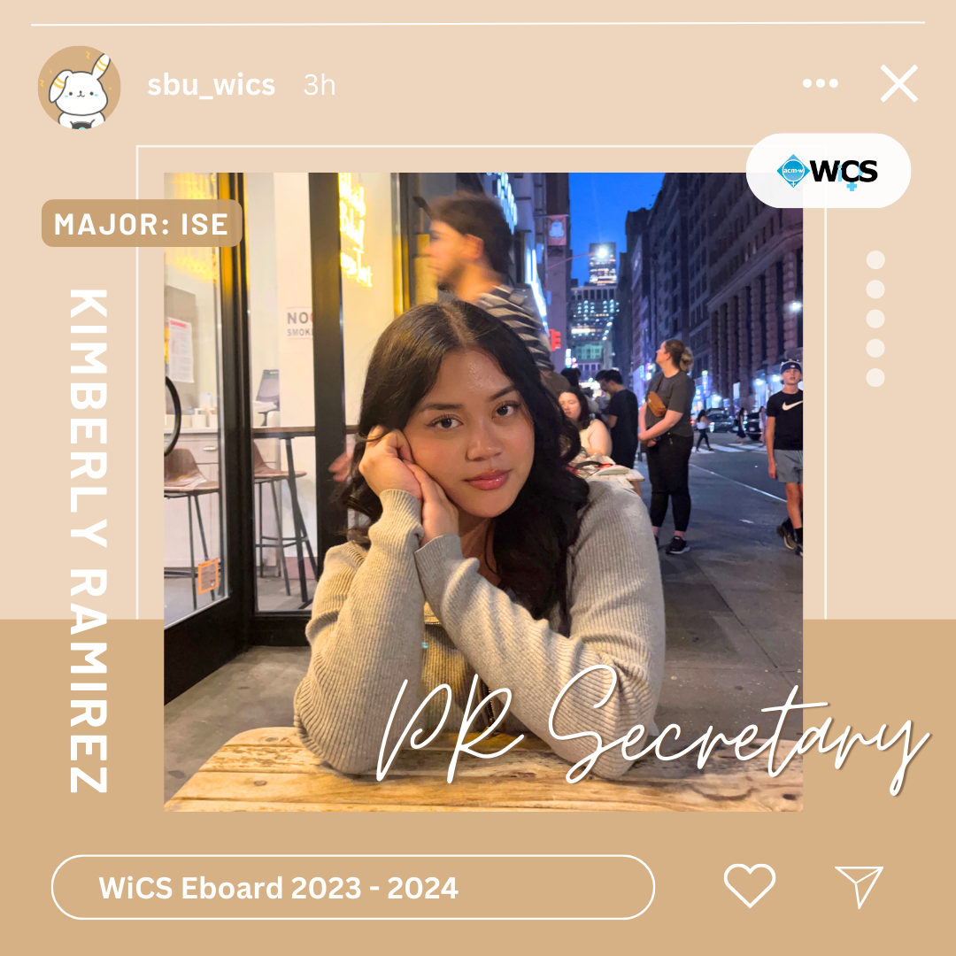 Hi! My name is Kim ðŸ¦¦, and Iâ€™m WiCSâ€™ ðŸ’» Public Relations Secretary for this school year! This summer â˜€ï¸�, I was an IAC Fellow and was a Product Design ðŸ‘©ðŸ�»â€�ðŸ’» intern for Vivian Health! Iâ€™m interested in exploring the world of SWE âŒ¨ï¸�, product design ðŸ‘©ðŸ�»â€�ðŸ’», and the quant/fintech ðŸ“ˆ field! A fun fact that I have is that I was born on the New Yearâ€™s Eve ðŸŽŠ! Iâ€™m so excited to have a great year planned for WiCS!